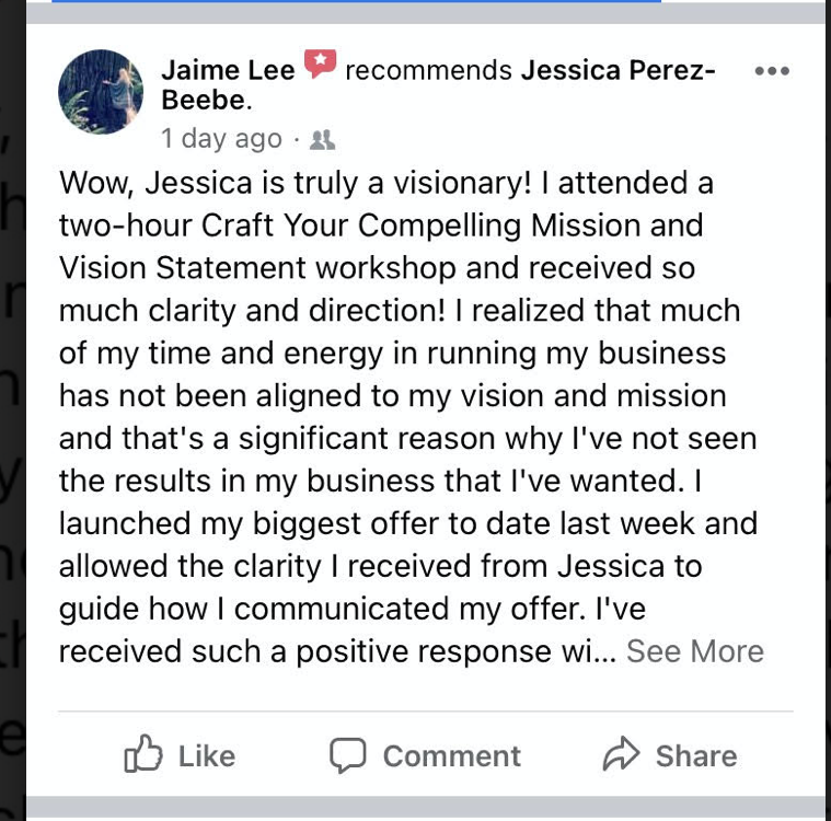 Jaime Lee Testimonial